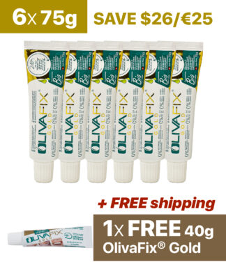 6x OlivaFix® Gold 75g + 1x FREE 40g tube with FREE shipping